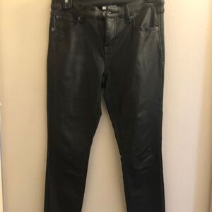 INC Denim Faux Leather Skinny Pants